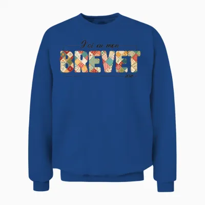 Brevet Des Collèges 2026 Bep Patchwork Quilt Humour Unisex Sweatshirt - Royal