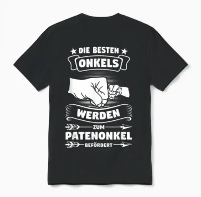 Onkel Werden Zum Patenonkel Patenonkel Onkel Unisex T-Shirt - Black