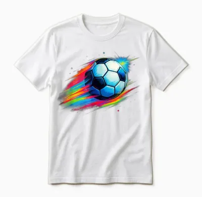 Colourful Football Shirt Tie Dye for Boys Men Women Unisex T-Shirt - White