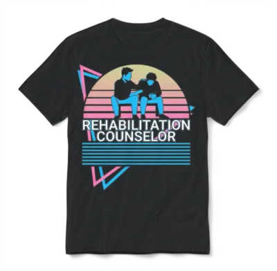 Rehabilitation Counselor Retro Unisex T-Shirt - Black