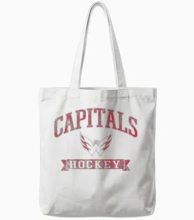 Washington Capitals Vintage Hockey Navy Officially Licensed Tote Bags - White