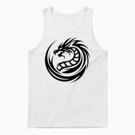 Dragon Logos Unisex Tank Top in White