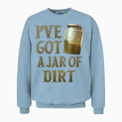 Disney Pirates of the Caribbean I've Got a Jar of Dirt T-Shirt Small Unisex Sweatshirt - Light Blue