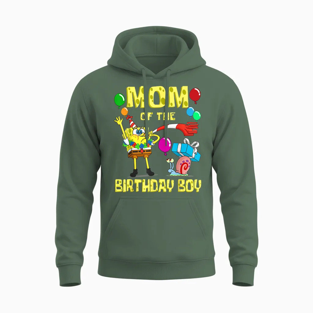 Mademark X Spongebob Squarepants - Spongebob Mommy of the Birthday Boy Theme Party Unisex Hoodie in Military Green