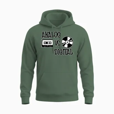 Analog vs Digital - Music Production Design Unisex Hoodie - Military Green