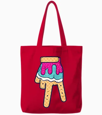 Baseball Drip for Boys Ice Cream Youth Boys Lifestyle 101 Tote Bags - Red