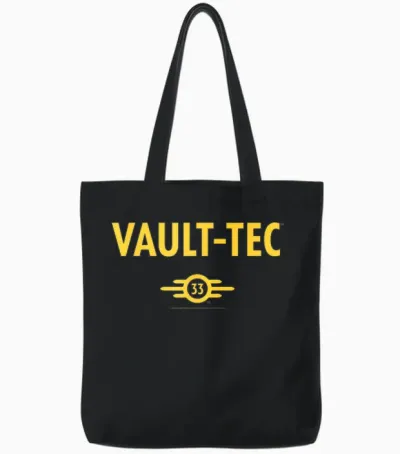 Fallout Tv Series Vault-Tec 33 Logo Easy Costume Video Game Tote Bags - Black