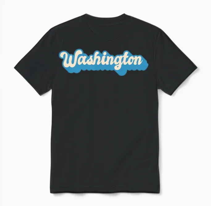 Washington Retro Unisex T-Shirt in Black