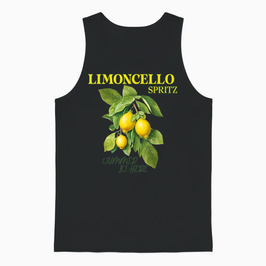 Limoncello Spritz X Lemons Liqueur Lemon Liqueur Lemon Fun T-Shirt, White Unisex Tank Top in Black