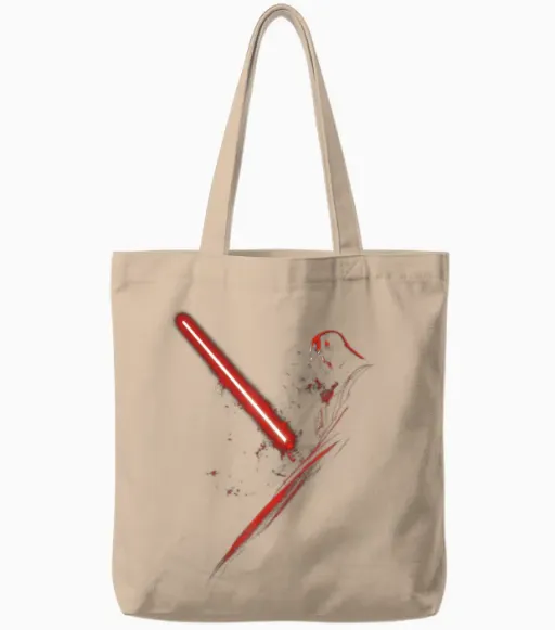 Starwars Darth Vader Lightsaber Tote Bags in Natural
