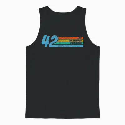 42 the Answer Life Universe and Everything Funny Physics T-Shirt, Black Unisex Tank Top - Black