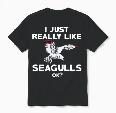 Funny Seagull Saying Unisex T-Shirt - Black