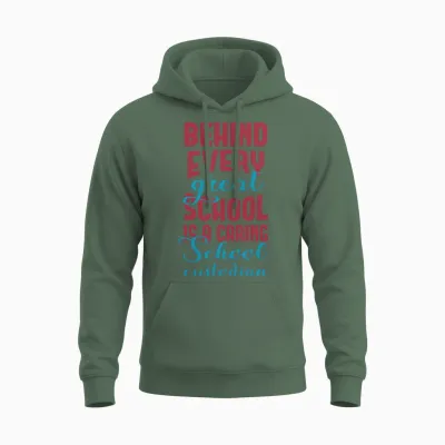 School Custodian Funny Unisex Hoodie - Military Green