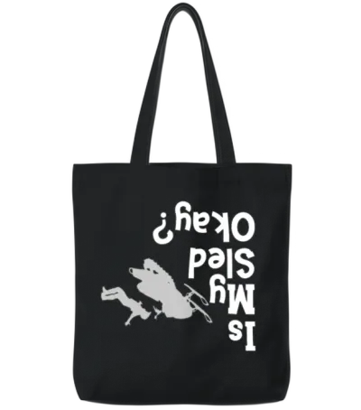 Funny Snowmobile Snowmobiling Rider Is My Sled Ok Tote Bags - Black