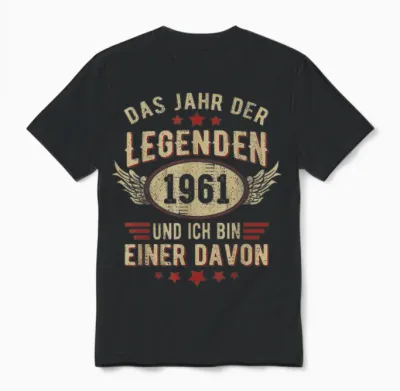1961 Jahr Der Legenden Jahrgang 1961 Geburtstag Retro Unisex T-Shirt - Black