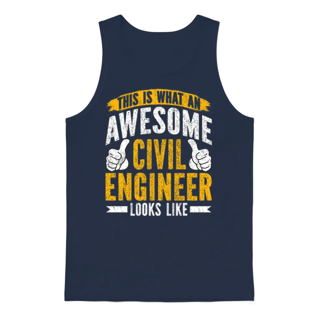 Civil Engineer - Funny Civil Engineering Engineer Unisex Tank Top - Navy