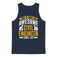 Civil Engineer - Funny Civil Engineering Engineer Unisex Tank Top - Navy – 1