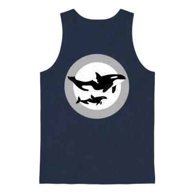 Orcas Unisex Tank Top - Navy