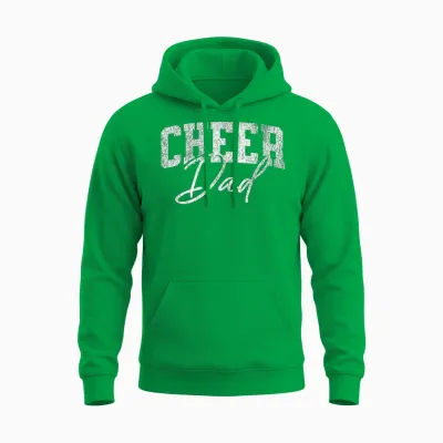 Cheer Dad Black Cheerleading T-Shirt, Black Unisex Hoodie - Irish Green