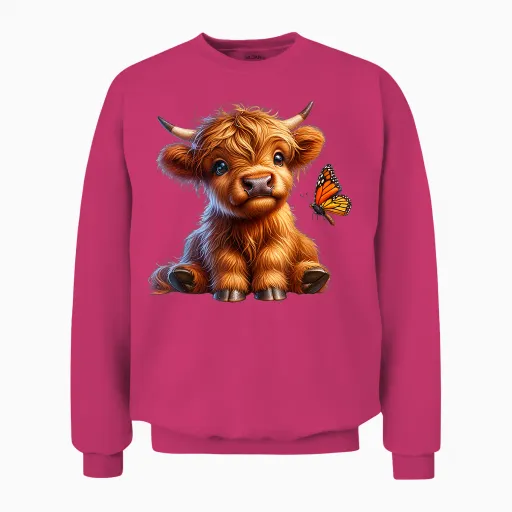 Cow, Highland Cow, Cow Costume, Highland Cow T-Shirt, Black Unisex Sweatshirt - Heliconia