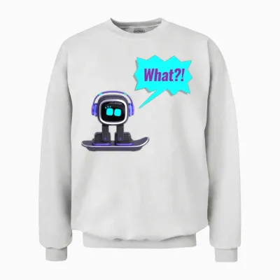 Emo Robot Unisex Sweatshirt - White