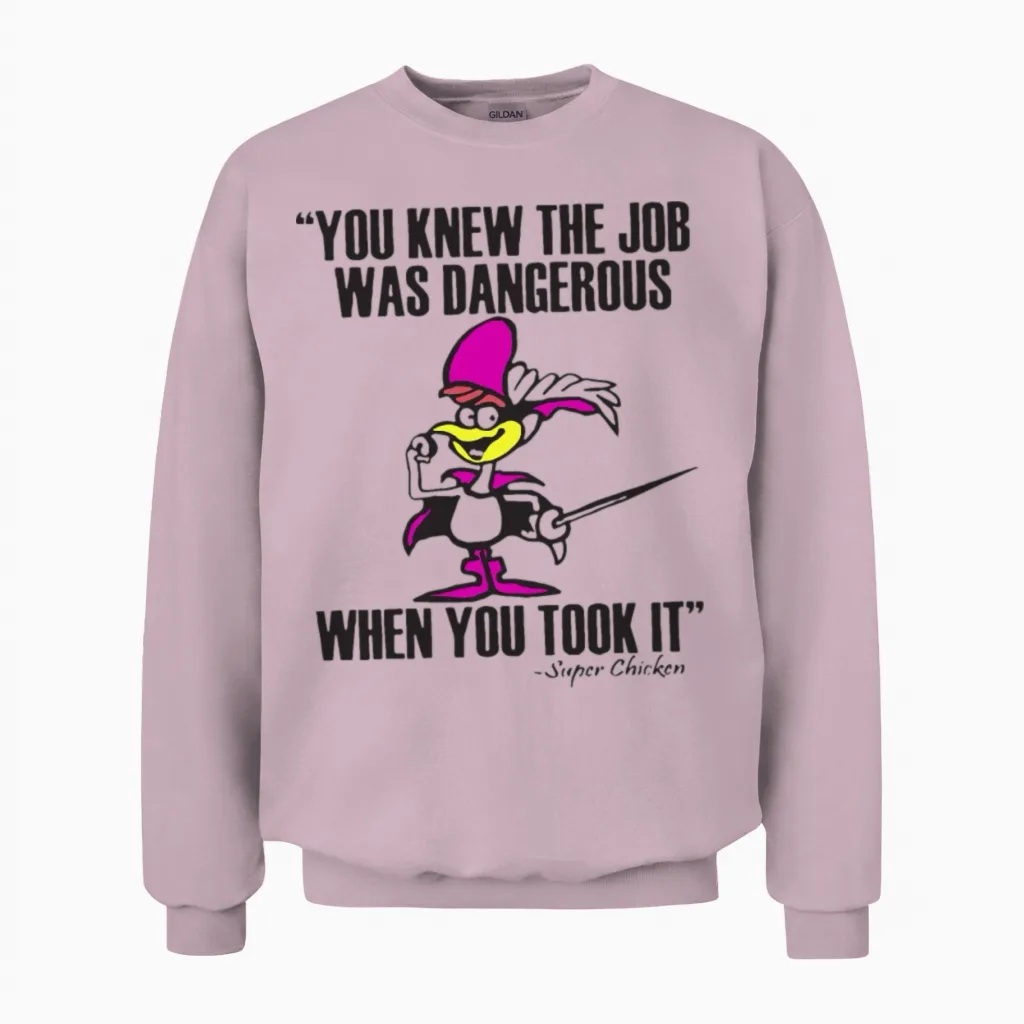 Super Chicken Solo Jay Ward Watch Art 60 Bbq T Shi Unisex Sweatshirt in Light Pink