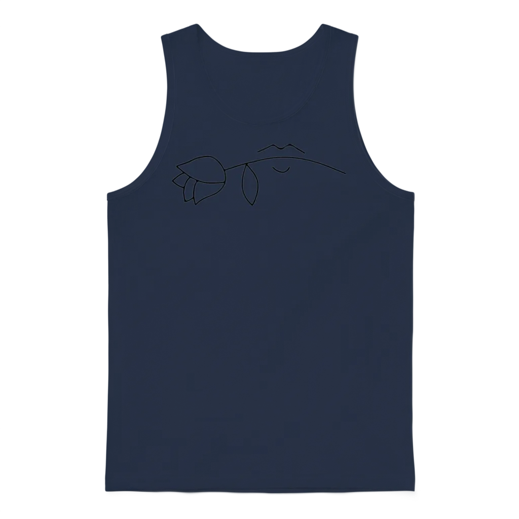 Line Art Unisex Tank Top - Navy