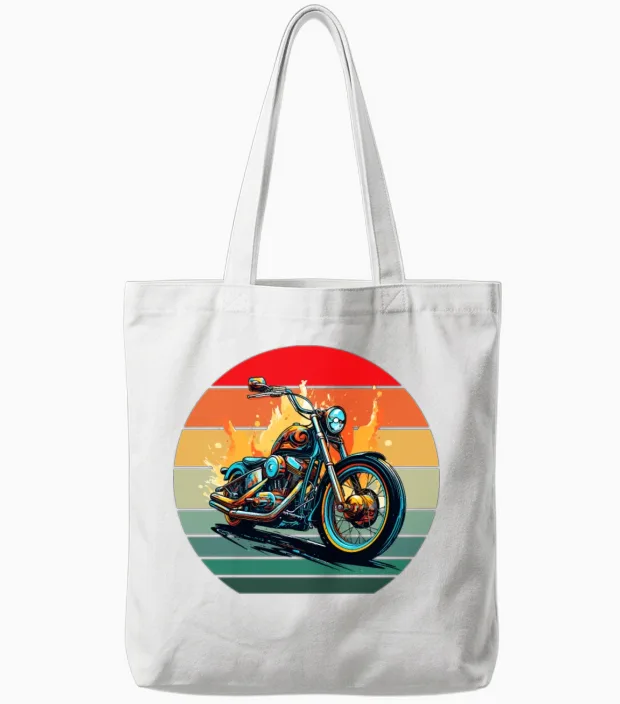 Motorrad Bike Motor Bike Vintage Retro Design Tote Bags - White