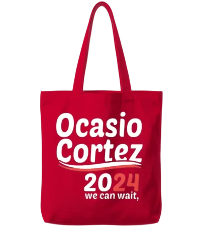 Ocasio Cortez 2024 Tote Bags - Red