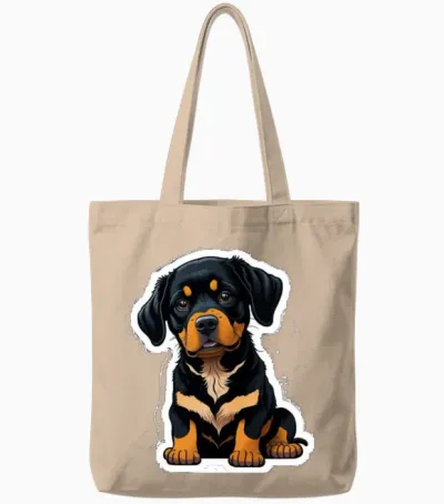 Cut Dog Tote Bags - Natural