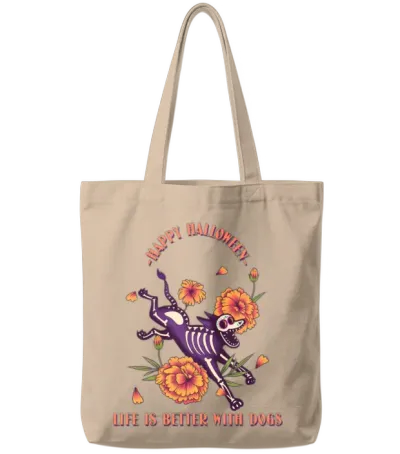 Life Is Better with Dogs - Dog Mom Tote Bags - Natural