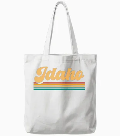 Retro State of Idaho Tote Bags - White