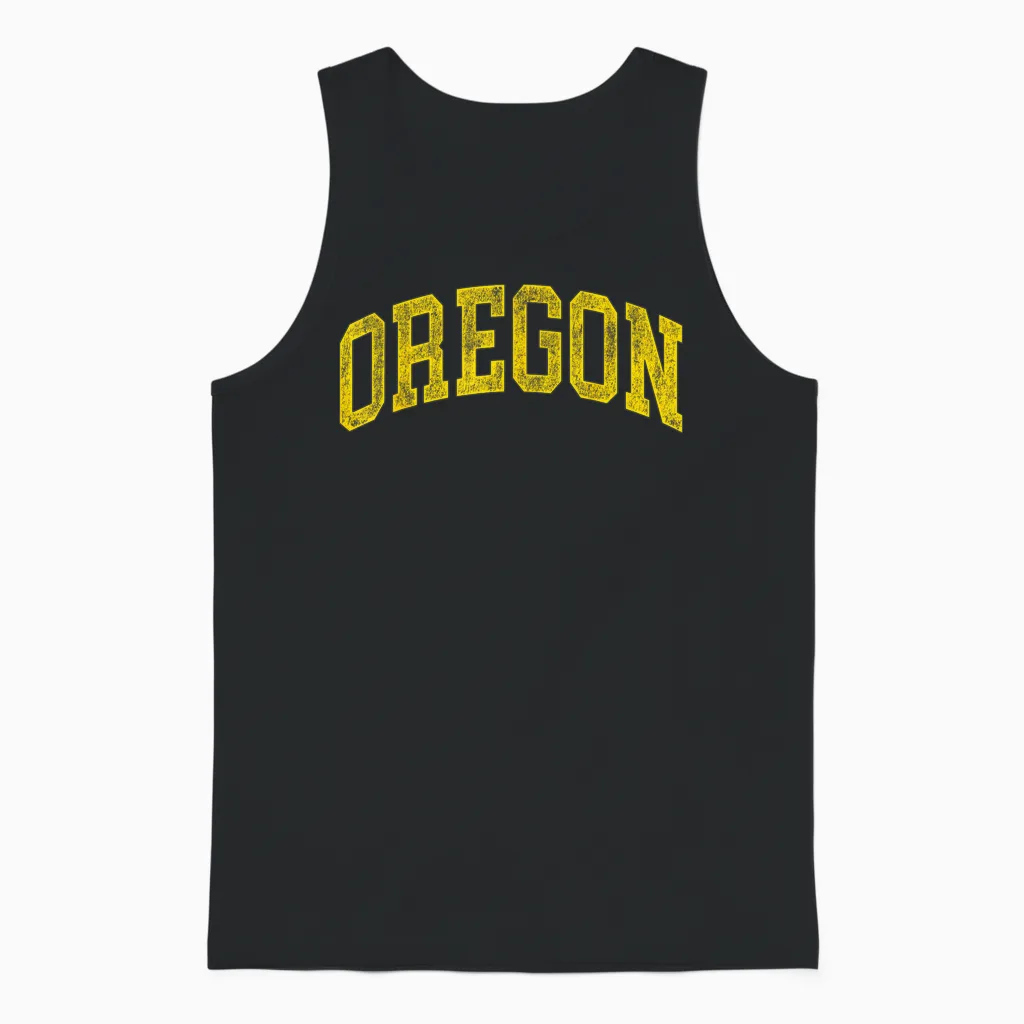 Vintage Oregon Men Oregon Women Retro Green Throwback Unisex Tank Top in Black