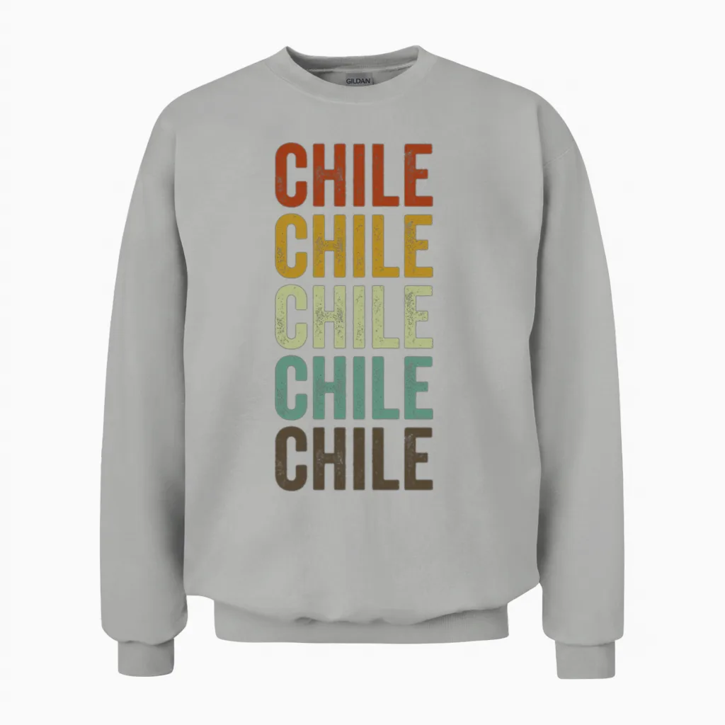 Chile Retro Vintage Unisex Sweatshirt in Ash