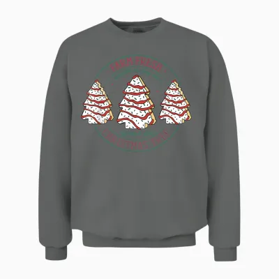 Farm Fresh Christmas Tree Frosting Frosted Cake Debbie Unisex Sweatshirt - Graphite Heather