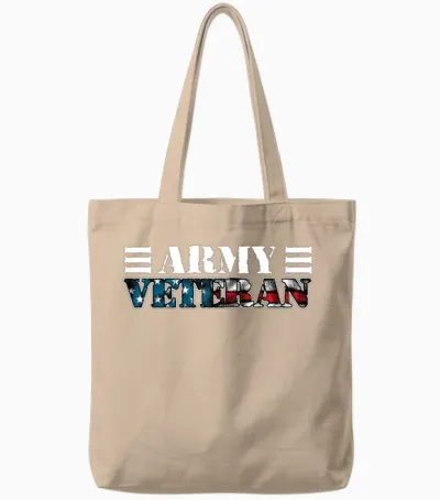 Army Veteran Tote Bags - Natural