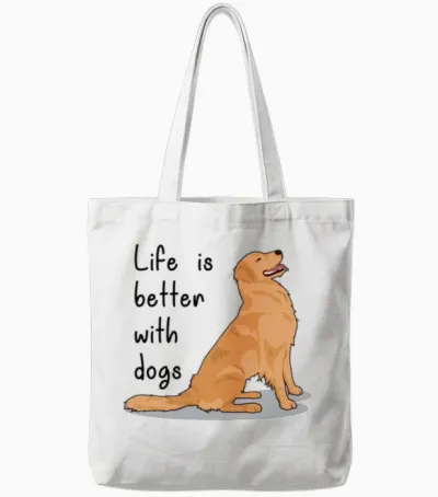 Pet Dog Tote Bags - White