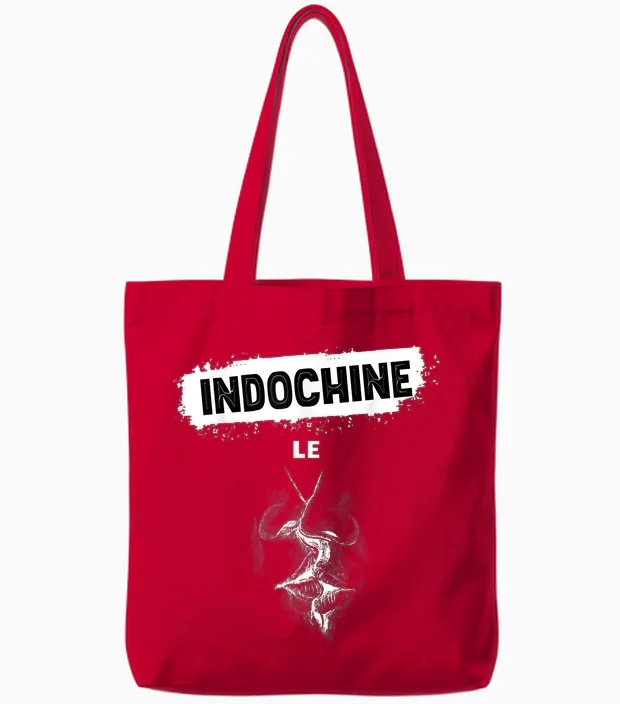 The Kiss of Indochina Passion Love Music Man Woman T-Shirt, Black, S Tote Bags in Red