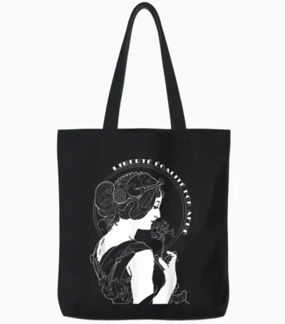Liberté, Egalite, Fckafde White Tote Bags - Black