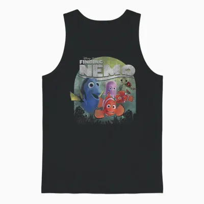 Disney Pixar Finding Nemo Group Logo T-Shirt, Black, S Unisex Tank Top - Black
