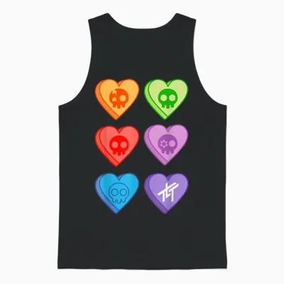 The Living Tombstone Candy Hearts T-Shirt, Black, S Unisex Tank Top - Black