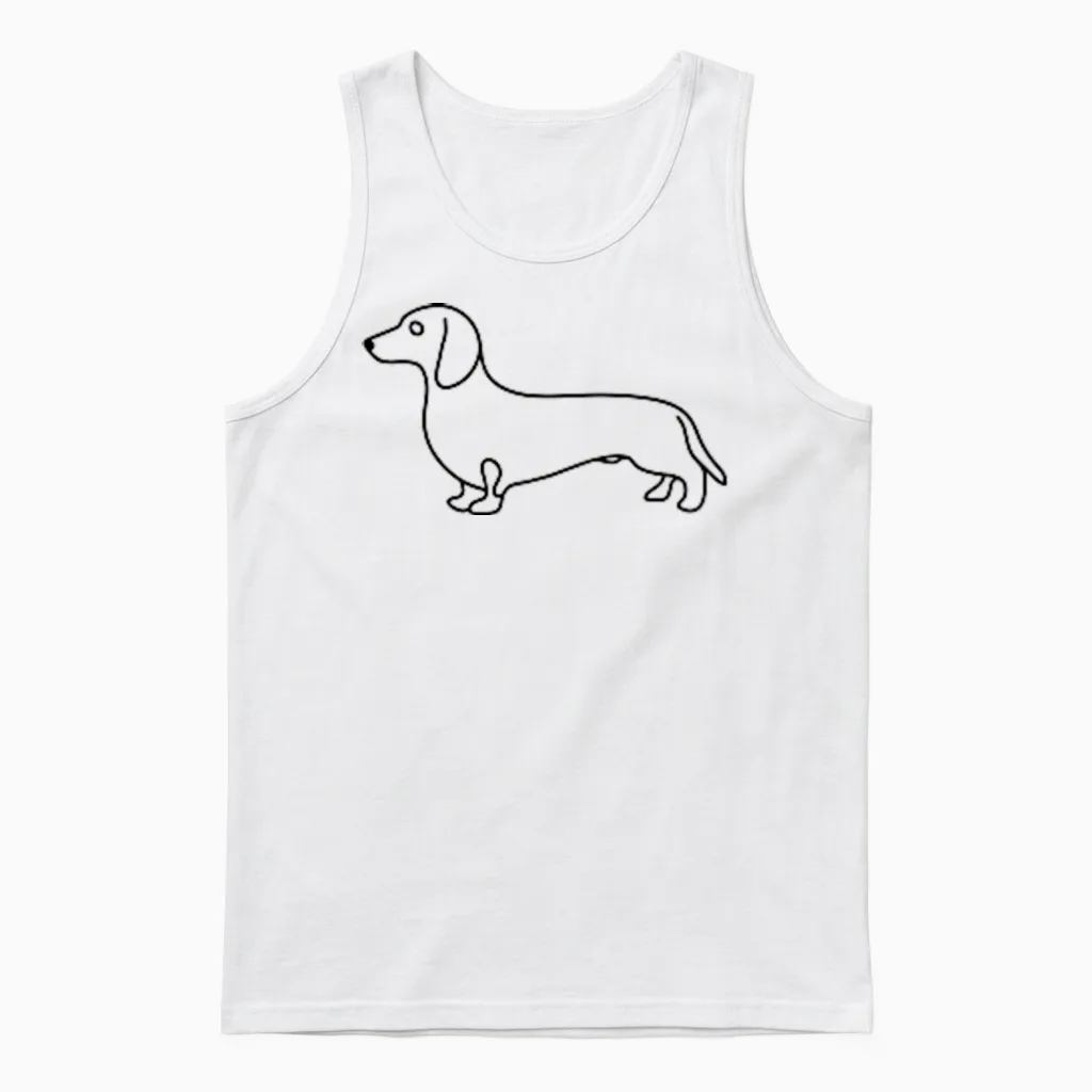 Dackel Geschenke Für Hundeliebhaber Unisex T-Shirt, Weiß, Kurzarm, S, Klassisch Minimalistisch Unisex Tank Top in White