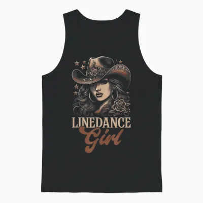 Line Dance Girl Cowgirl Cowboy Line Dancer Country Musik Unisex Tank Top - Black