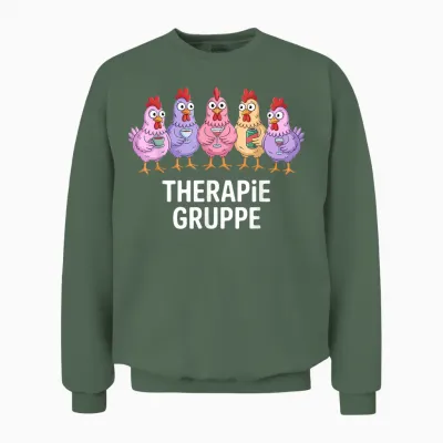 Therapy Group Girls' Evening Chickens Girls Unisex Sweatshirt - Military Green