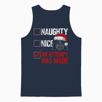 Star Wars Christmas Darth Vader Naughty or Nice Checklist Unisex Tank Top - Navy
