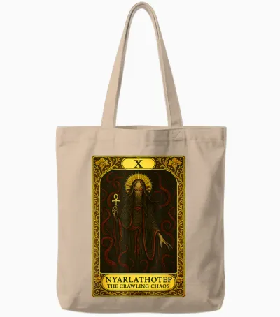 Nyarlathotep Chaos Creeping Cthulhu Necronomicon Tarot Tote Bags - Natural