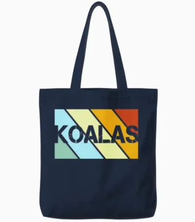 Koalas Retro Tote Bags - Navy