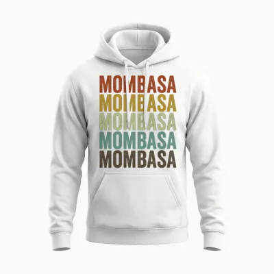 Mombasa Kenya Retro Vintage Unisex Hoodie - White