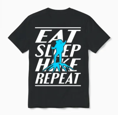 Eat Sleep Hike Unisex T-Shirt - Black