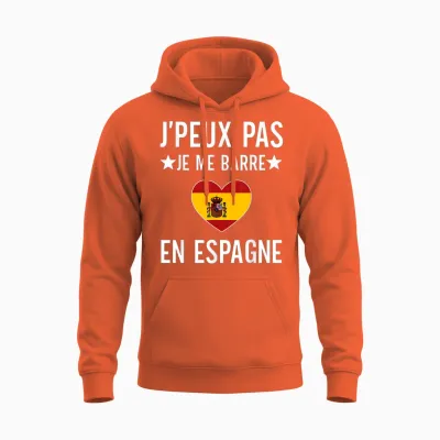 I Can Not I Bar in Spain Gift Travel Spanish Unisex Hoodie - Orange